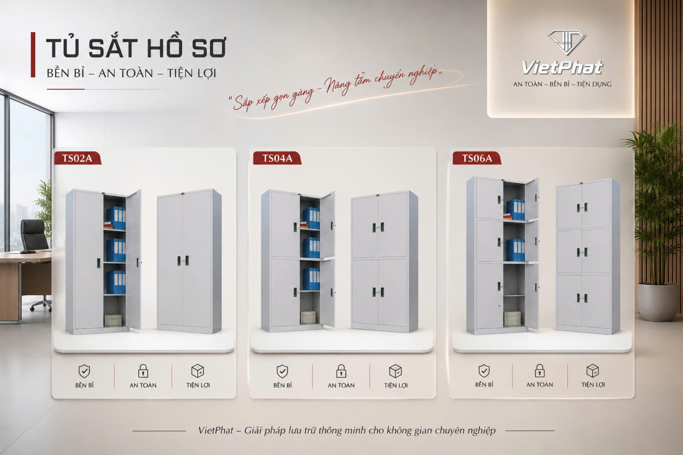 VIỆT PHÁT CÓ SẢN XUẤT TỦ HỒ SƠ SẮT THEO YÊU CẦU